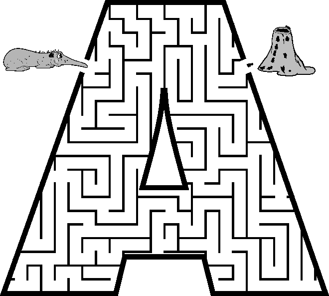 Free Printable Maze of the letter A