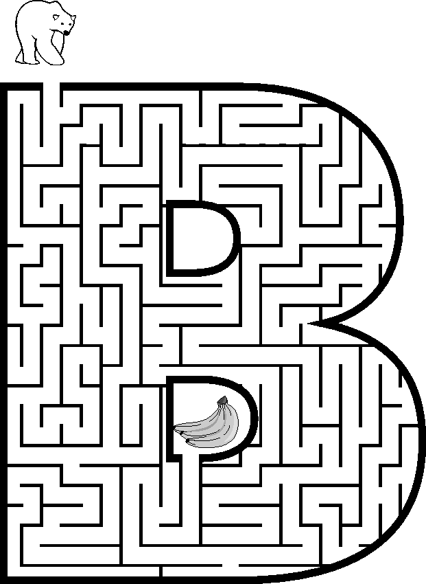 letter b. maze of the letter B.
