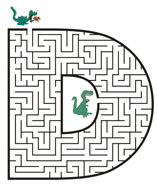 Free Printable Maze of the letter D