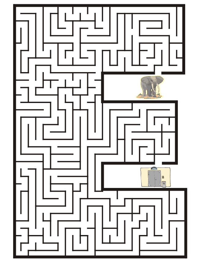 Free Printable Maze of the letter E