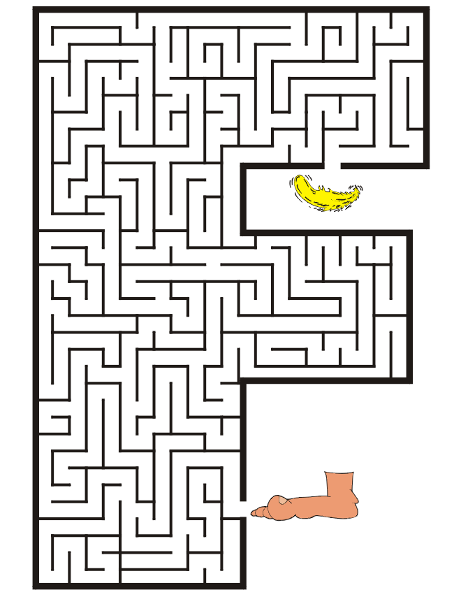 Free Printable Maze of the letter F