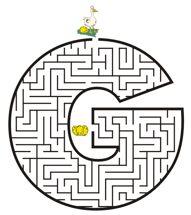 Free Printable Maze of the letter G