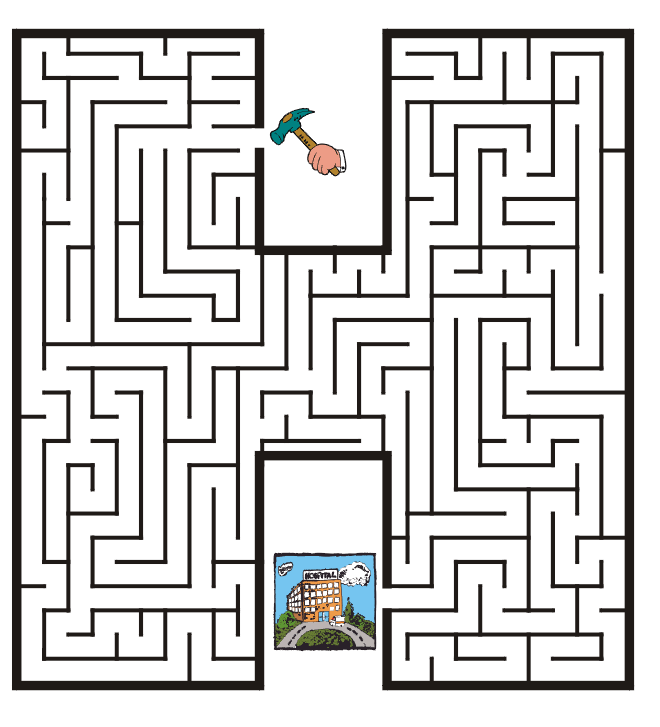 Free Printable Maze of the letter H