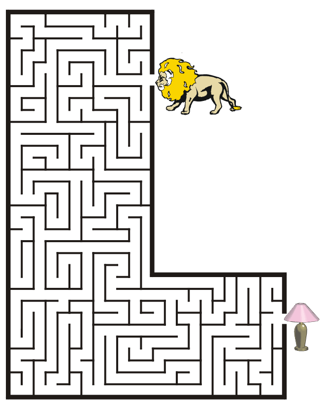 Free Printable Maze of the letter L