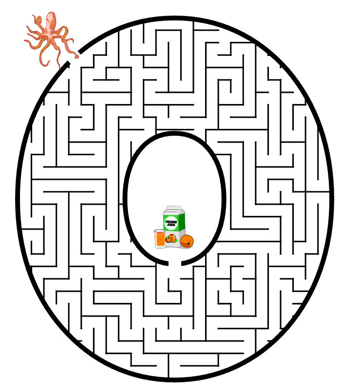 Free Printable Maze of the letter O