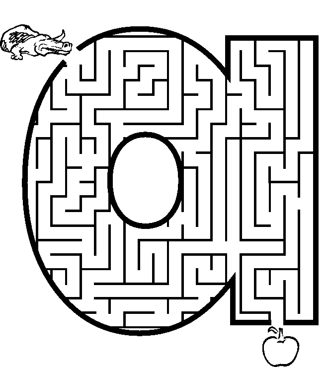 letter a. Maze of the letter a