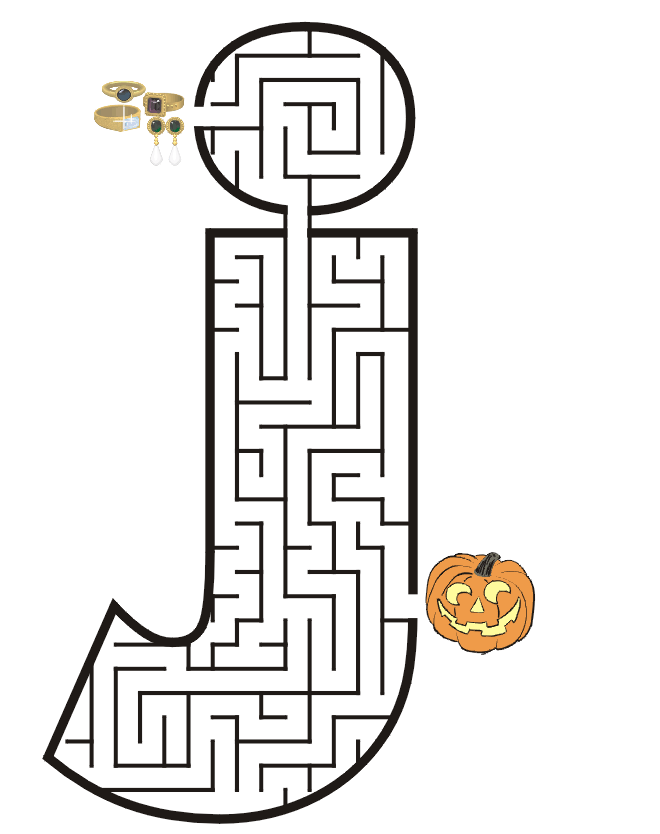 Free Printable Maze of the letter A