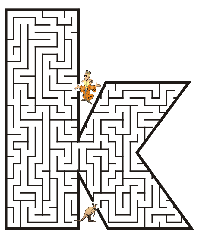 Free Printable Maze of the letter k