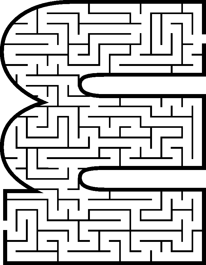 Free Printable Maze of the letter m
