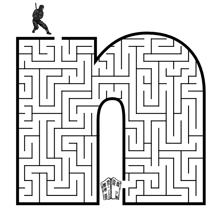 Free Printable Maze of the letter n