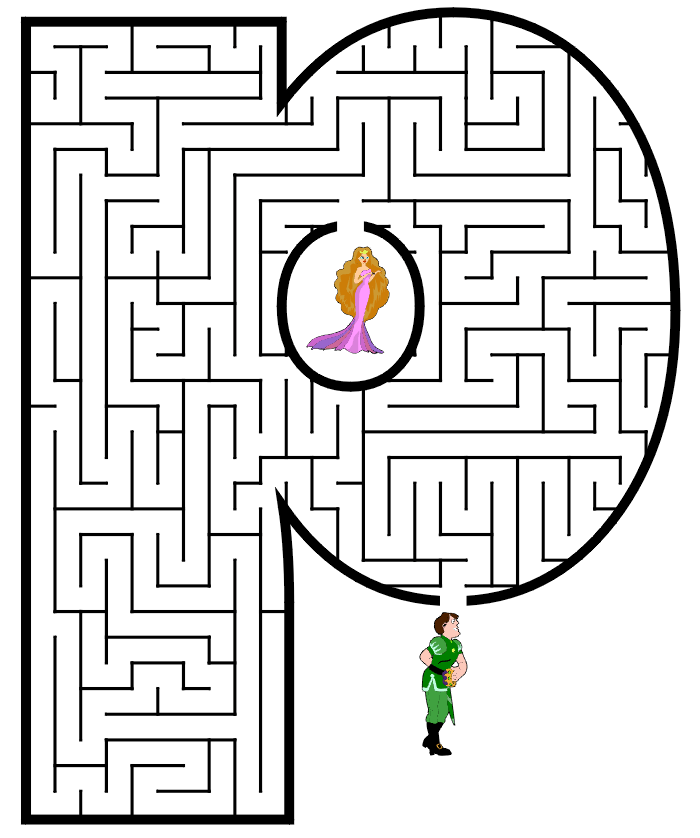 Free Printable Maze of the letter p