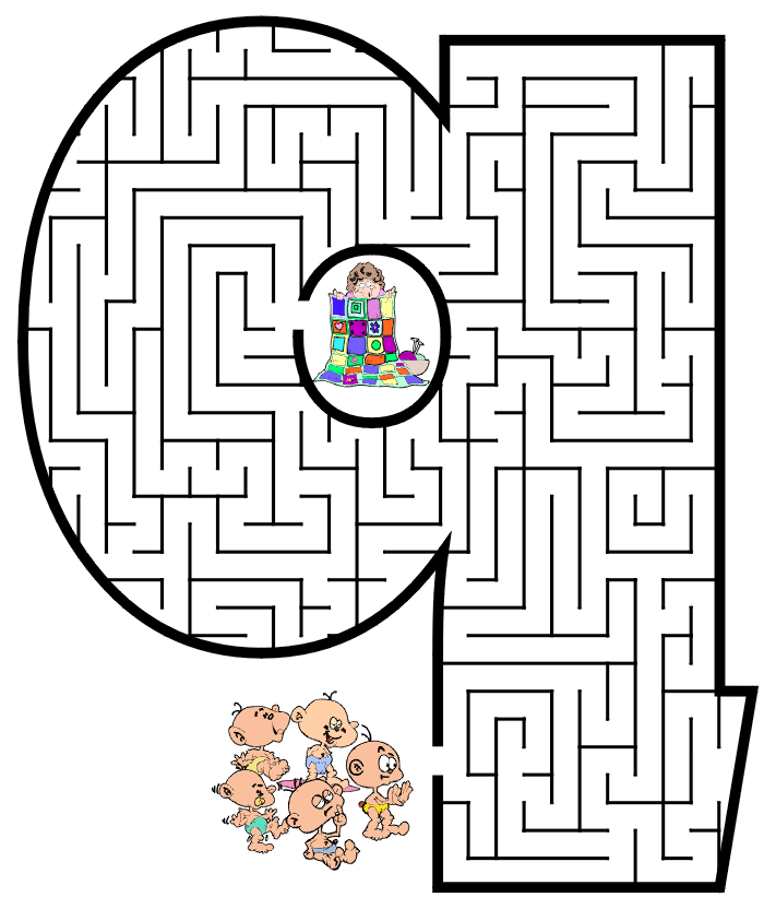Free Printable Maze of the letter q