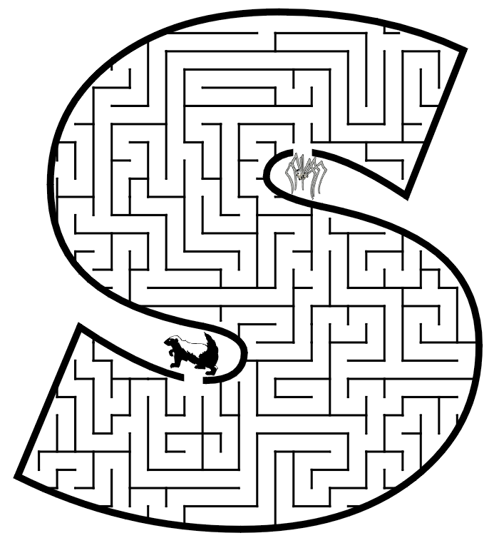 Free Printable Maze of the letter s