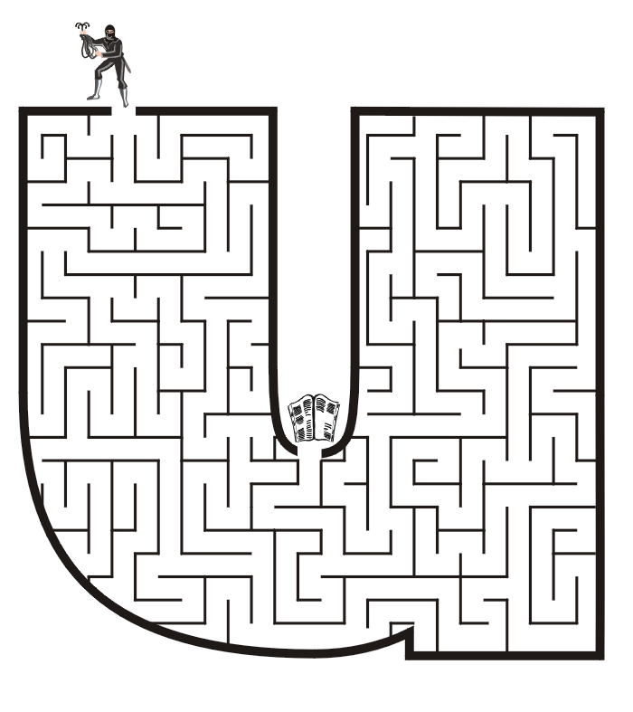 Free Printable Maze of the letter u