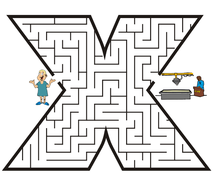 Free Printable Maze of the letter x