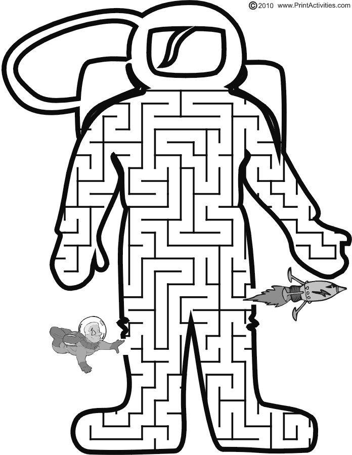 Astronaut Maze: Float the astronaut thru the maze to his spaceship