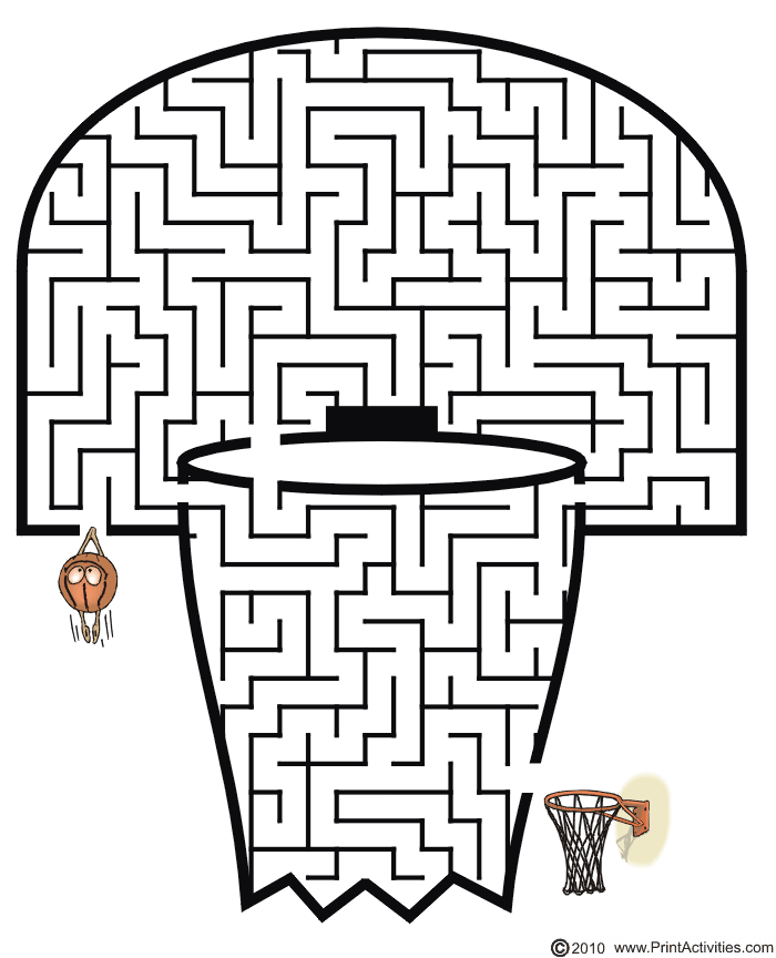 Basketball Maze: Help the basketball find the net