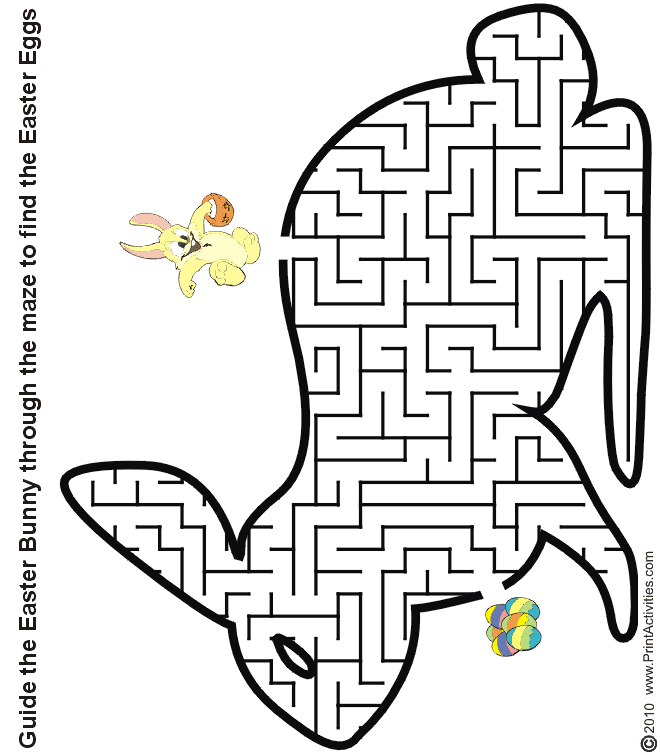 Easter Bunny Maze: Help the Easter Bunny the bunny maze to find the eggs.