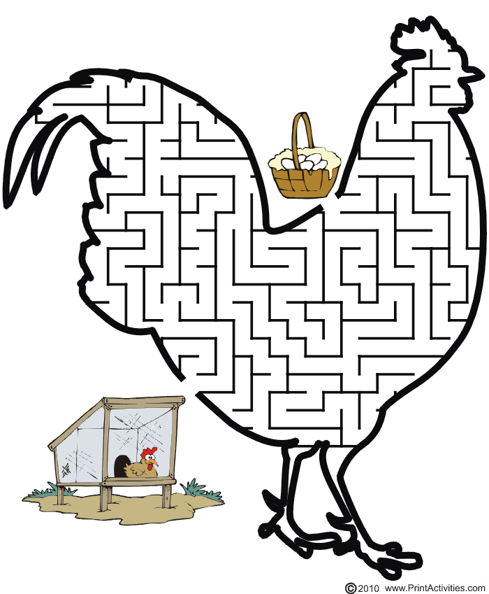 Chicken Maze: Take the basket thru the maze to the henhouse.