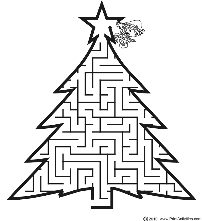 Free Printable Christmas Maze Tree