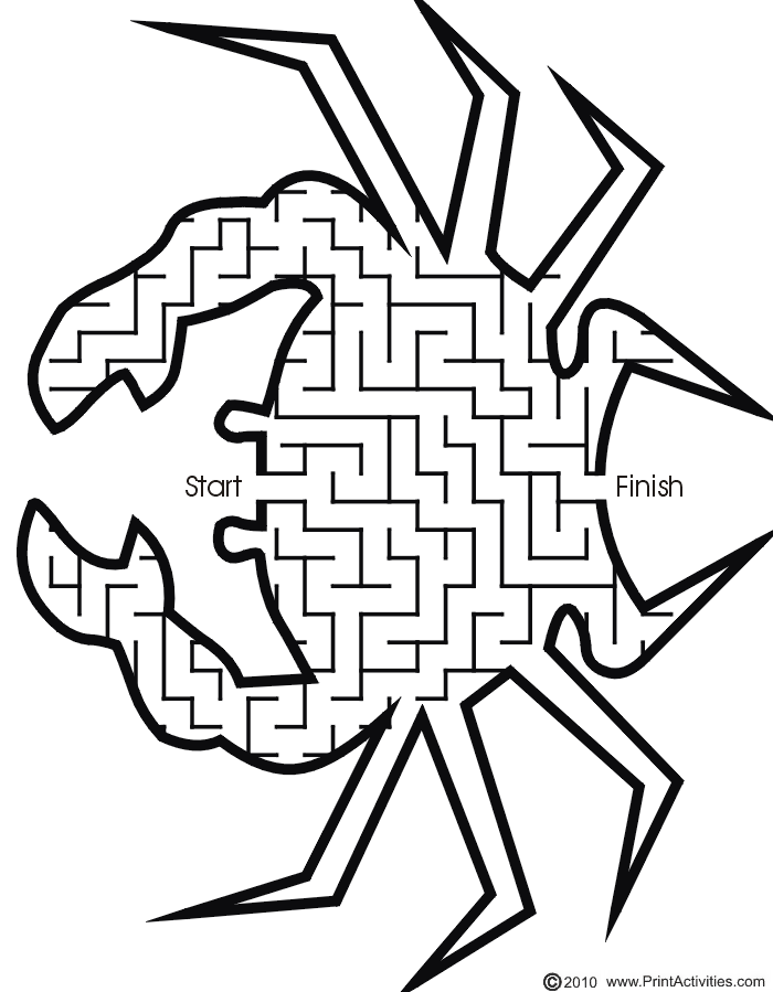 Fish Maze: Get through the crab shaped maze from start to finish