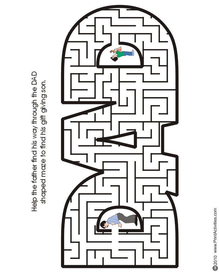 Father's day maze: Help the DAD find his son