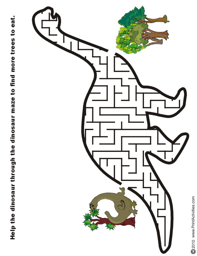 Dinosaur shaped maze