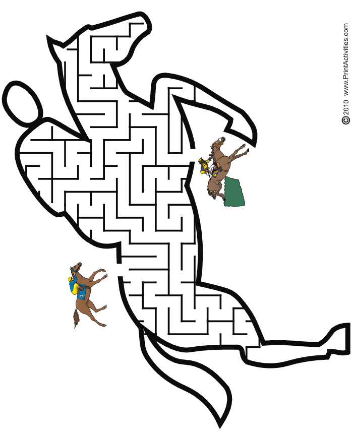 Equestrian Maze: Get jockey and horse to the next jump.