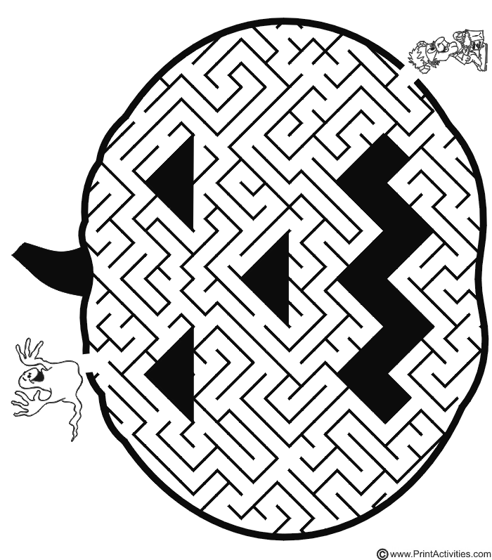 Free Printable Halloween Maze Jack O Lantern