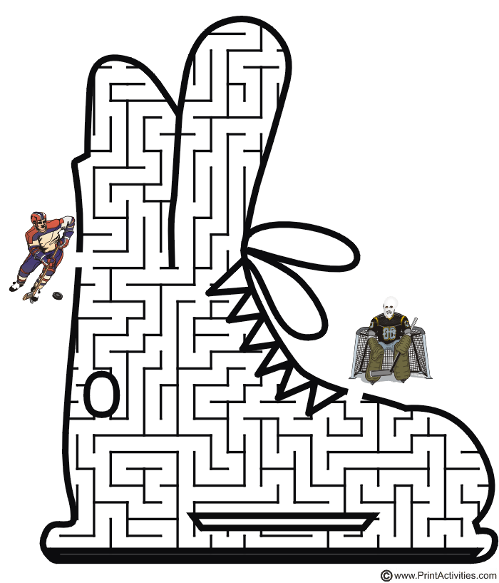 Hockey Maze: Get the hockey player to the net.