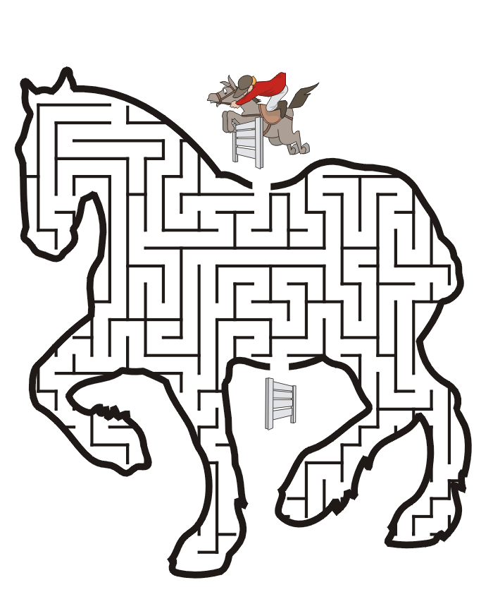 Horse Maze: Help the horse find the fence