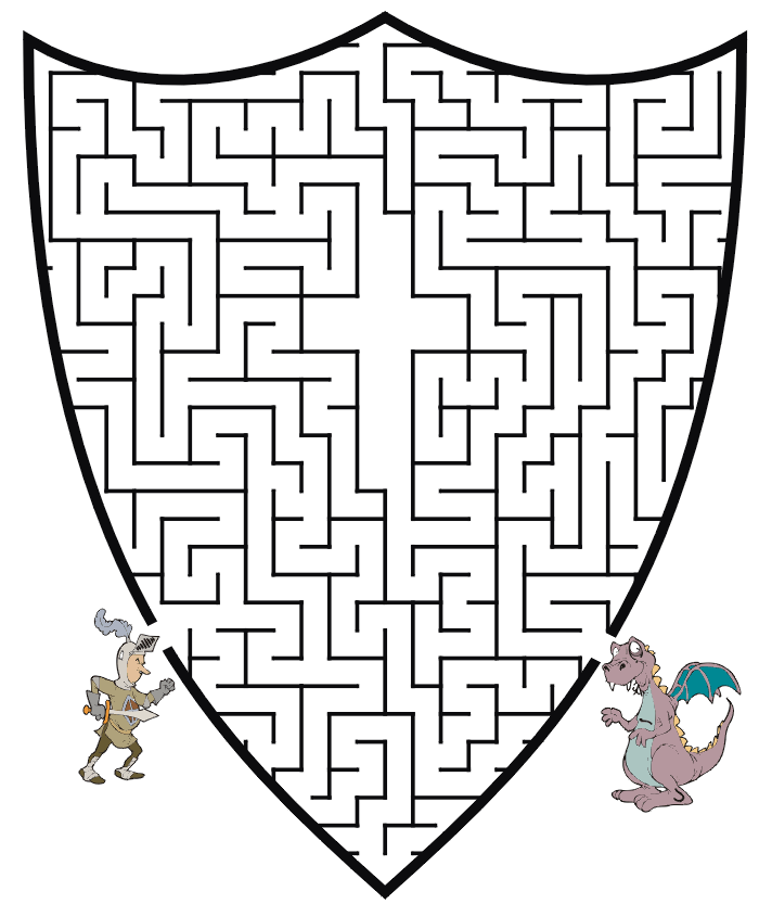 Knight Maze: Get the knight through the maze to slay the dragon