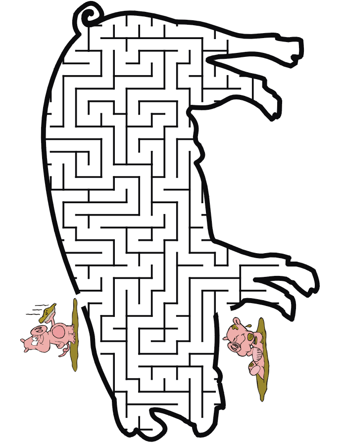 Pig Maze: Get the pig thru the maze to deliver a mud pie to his friend.