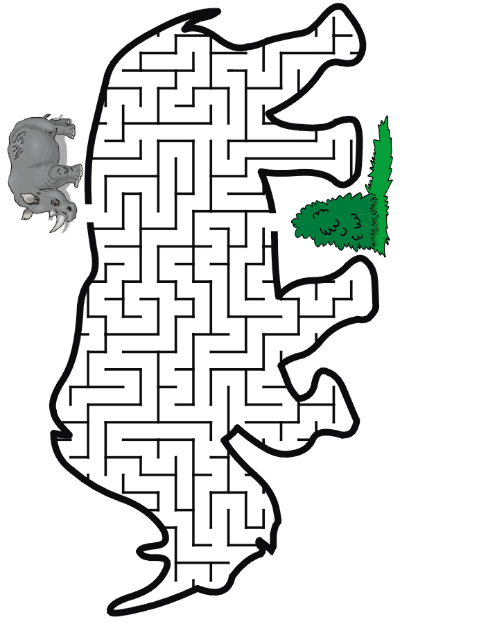 Rhino Maze: Guide the rhino thru the maze to some food.
