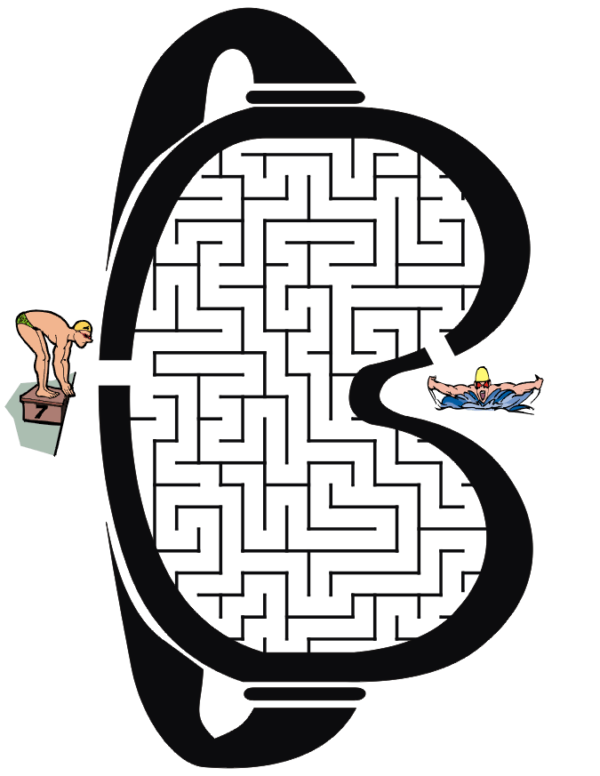 Swimming Maze: Get the swimmer into the pool.