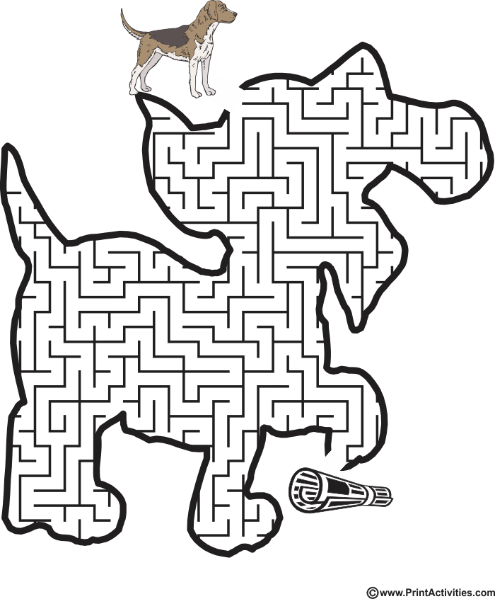 Dog Maze  Shaped like a dog carrying a newspaper