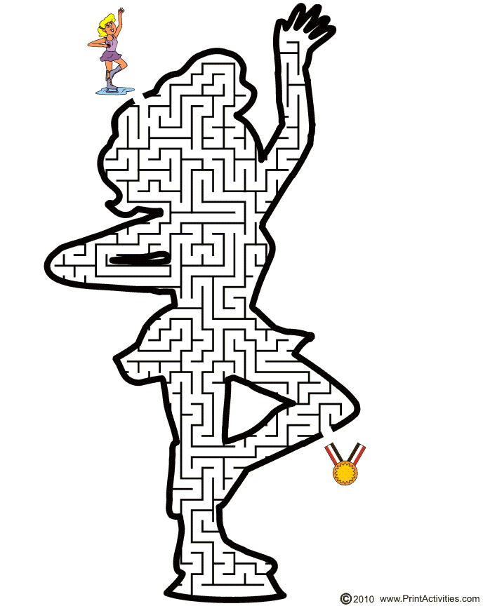 Figure Skating Maze: Guide the figure skater to the gold medal.