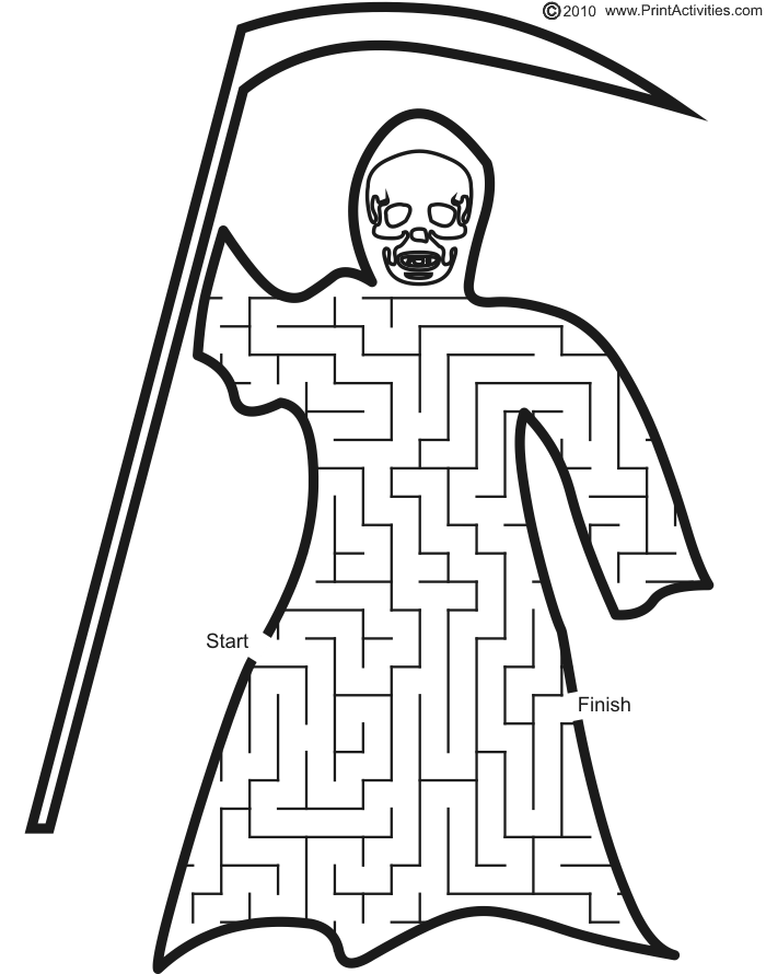 Grim Reaper shaped halloween maze