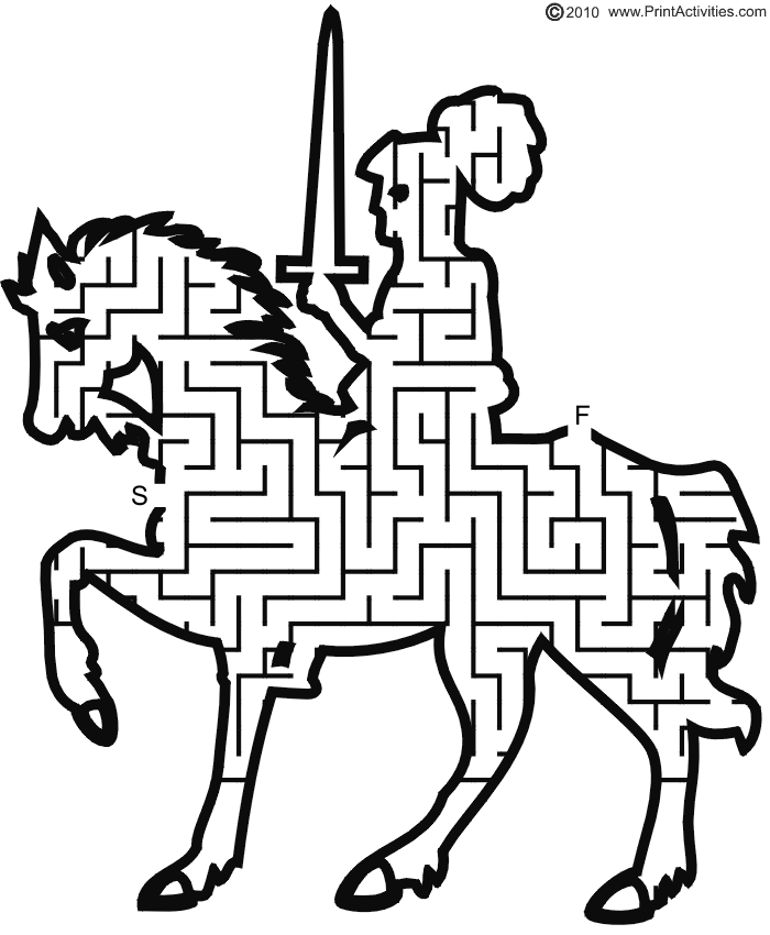 Knight on Horse Maze: Go from start to finish.