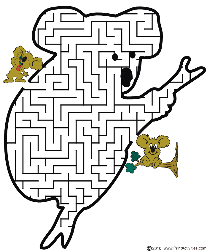 Koala Maze: Help the koala thru the maze to find its friend.