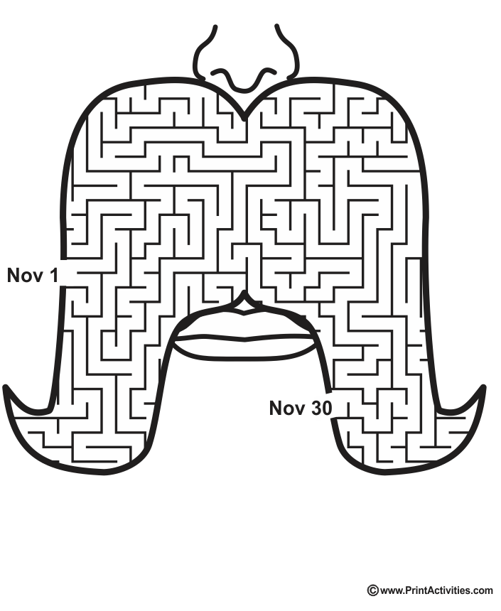 Movember maze of a moustache.