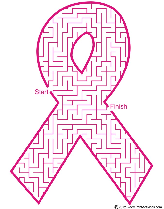 Pink Ribbon Maze: October is breast cancer awareness month