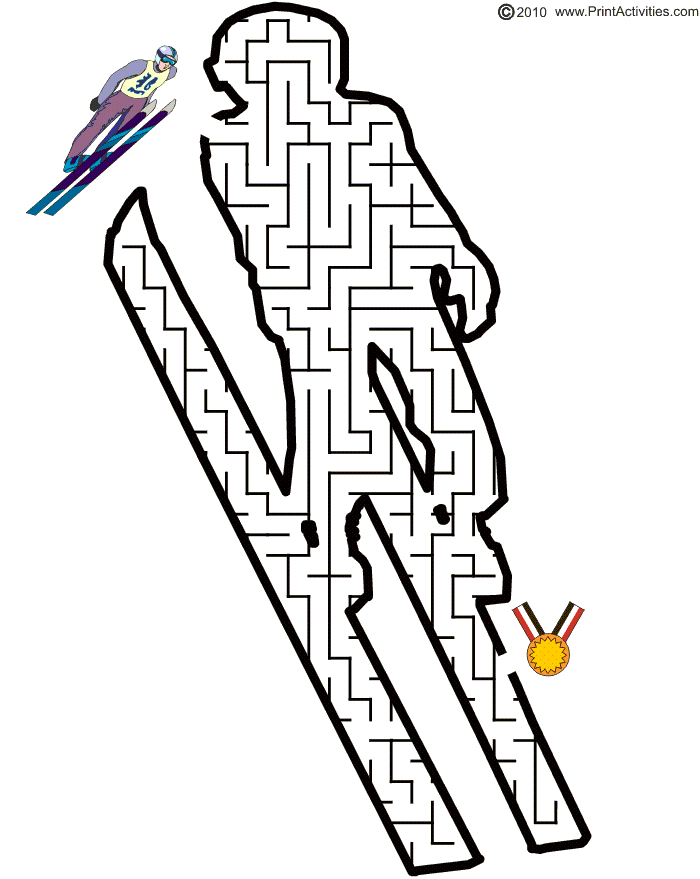 Ski Maze: Guide the ski jumper to the gold medal.