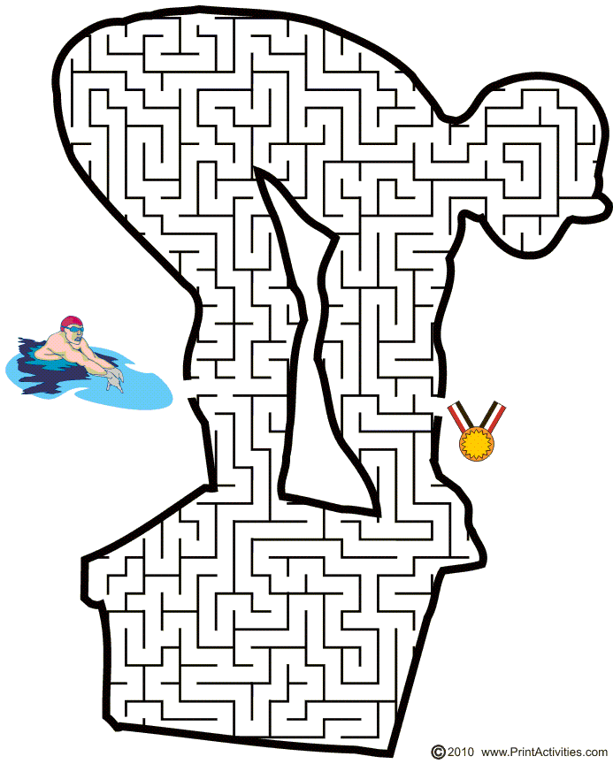 Summer Maze: Swimmer shaped maze.