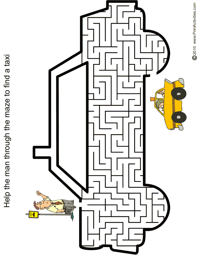car maze templates